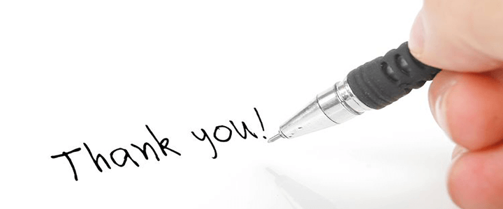 Thank You written on paper