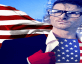 superman-like man with american flag