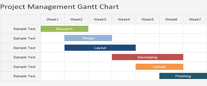 Project management gantt chart