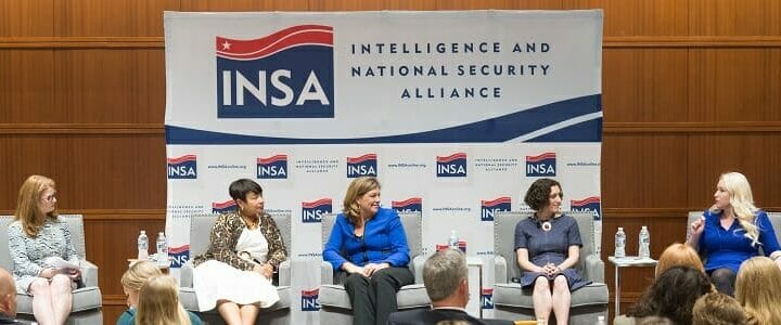 Panelists speak on women and technology in the intelligence community at INSA