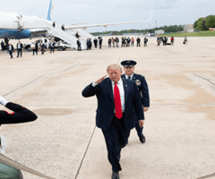 President Donald J. Trump boards Marine One at Joint Base Andrews