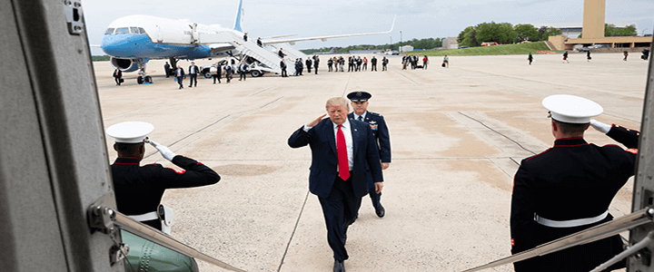 President Donald J. Trump boards Marine One at Joint Base Andrews