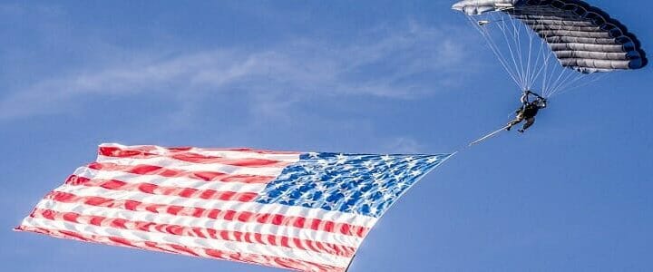 wounded veterans Skydiving American Flag