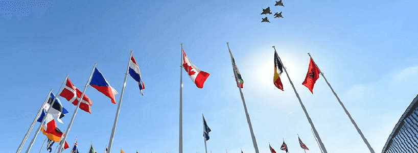 Flags flying outside NATO