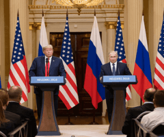 President Trump and President Putin at press conference in Helsinki