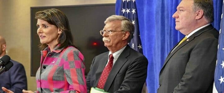 Joint press conference with bolton pompeo and haley