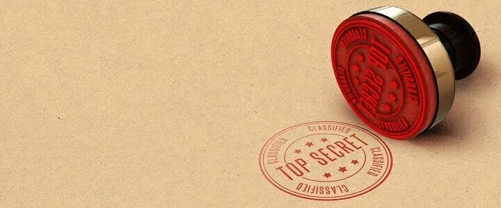 stock photo of top secret rubber stamp