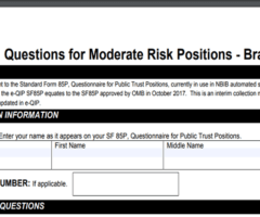 SF-85P Additional Questions for Moderate Risk Positions form page