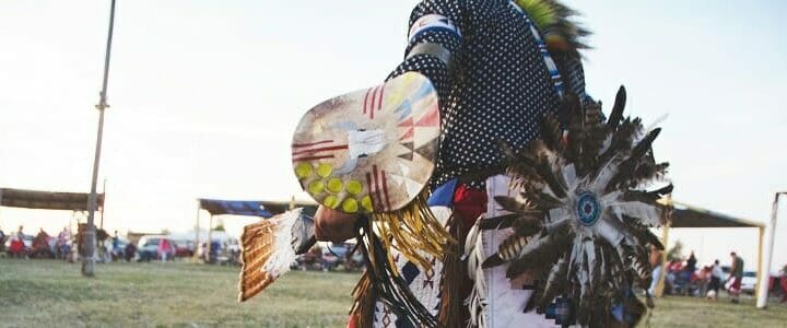 native american in ceremonial dress