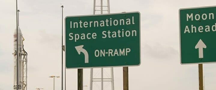 Road signs outside NASA Wallops Flight Facility in Virginia