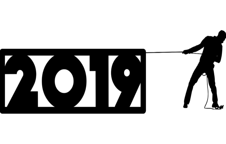 Illustration of silhouetted person dragging 2019