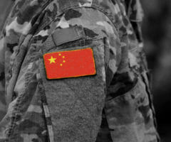 Military uniform with China flag patch