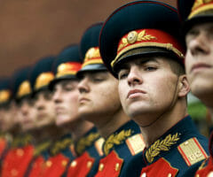 Russian military personnel in uniform