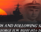 Graphic showing President George HW Bush and aircraft carrier