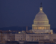 US Capitol building at night