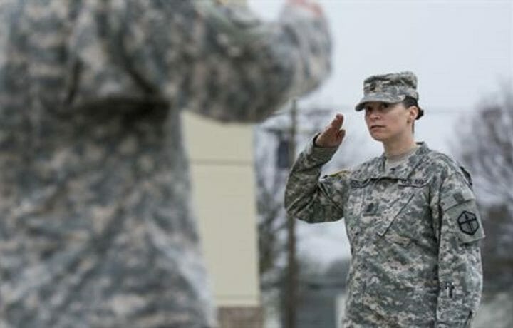 Army Female saluting
