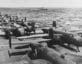 Historic photo of planes on USS Hornet