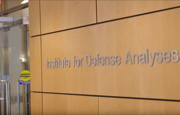 Wall reading Institute for Defense Analyses