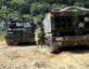 U.S. soldiers switch crews on M270 multiple launch rocket systems at Rocket Valley, Cheorwon, South Korea