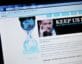 Photo of WikiLeaks website with Julian Assange