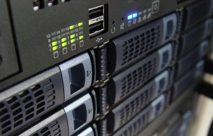 Close up of server rack