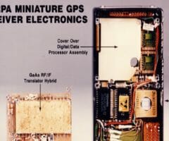 Photo of DARPA miniature GPS receiver electronics
