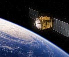 Communication Satellite Orbiting Earth.