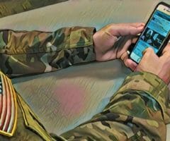 Person in U.S. military uniform on social media phone app