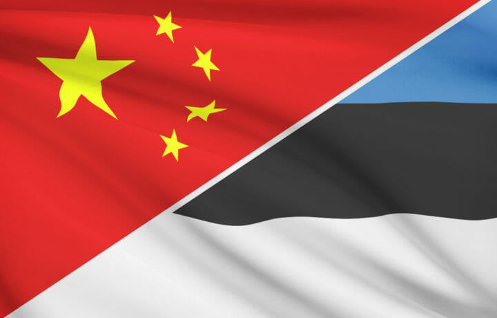 Estonia and China flags