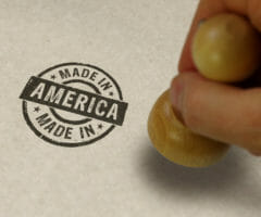 Made in America stamp and stamping