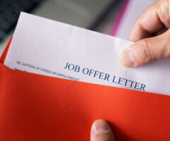 job offer letter in red envelope