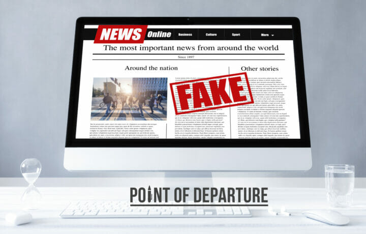 fake news on a computer screen.