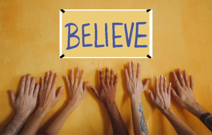 believe with hands on the wall team