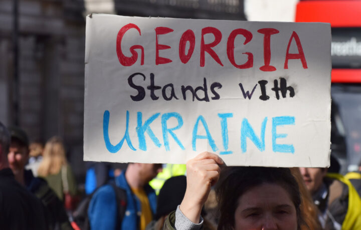 georgia stands with ukraine sign