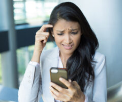 Woman Confused by Text Message