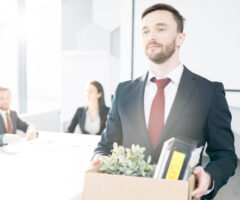 businessman quitting job