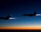 Two U.S. Air Force all-weather, tactical F-15 Eagle fighter aircraft