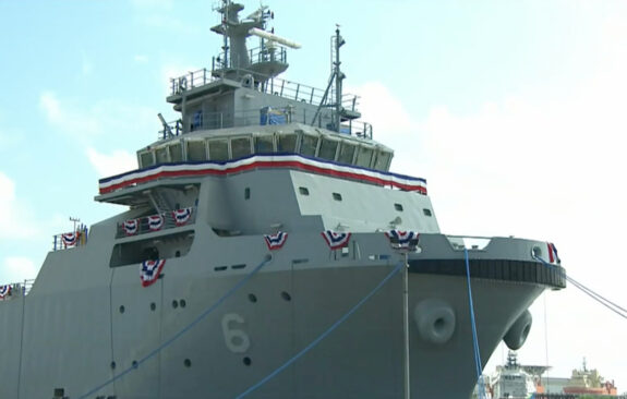 U.s. Navy Christens New Navajo-class Vessel For Critical Salvage And 