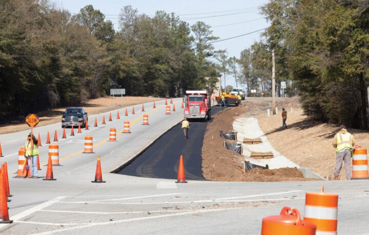 Roadway construction.