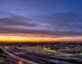 Sunset over Washington D.C. from Arlington Virginia rooftop