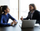 An employee and a boss talking