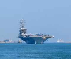 The Dwight D. Eisenhower Carrier Strike Group (IKECSG) arrived in the Middle East