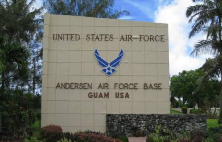 Photo of Andersen Air Force Base sign.