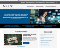 Screenshot of the NICCS website.