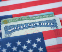 social security card and american flag