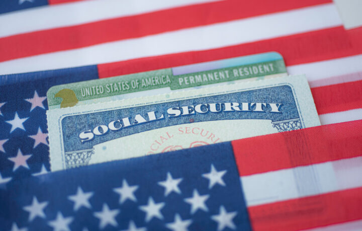 social security card and american flag