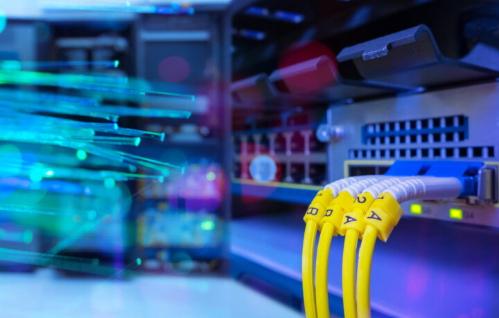 Yellow fiber optic cables